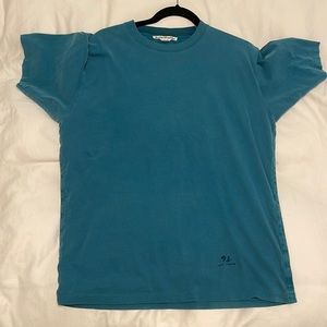 Acne studios teal tshirt with embroidered logo
